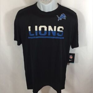NIKE DETROIT LIONS TEAM PRACTICE NFL FOOTBALL DRI-FIT SHIRT 779720-010 BLACK